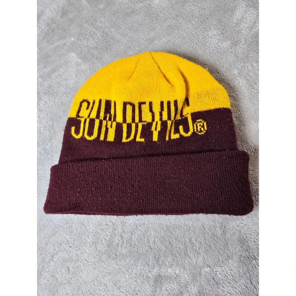 Adidas Arizona State Sun Devils Beanie Hat Knit Cap Gold Maroon One Size Pilling